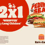 Burger King: 2x1 en Whopper y Long Rodeo en pedidos a domicilio