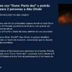 Promoción Cinesa Dune 2: Gana viaje a Abu Dhabi