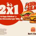 Burger King 2x1 en hamburguesas Crispy Chicken y Doble Cheeseburger