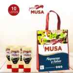 Gana 1 de 10 lotes con 4 botes de Mayonesa Musa boca abajo y 1 bolsa Musa