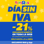 Toys R Us Día sin IVA 8 y 9 de abril: -21% de descuento en toysrus.es