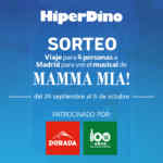 Gana un Viaje para 4 personas a Madrid para ver el Musical Mamma Mia con el Sorteo de HiperDino