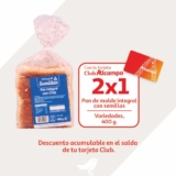Promo Club Alcampo 2×1 en pan integral con semillas
