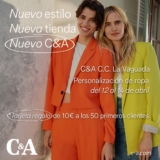 C&A: tarjeta de regalo de 10€ para los primeros 50 en tienda la Vaguada