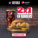 Cupón Foster’s Hollywood 2×1 en burgers