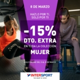 Cupón Intersport Día de la Mujer 15% de descuento en toda la colección de mujer