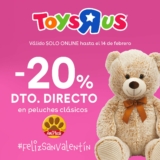 Promo San Valentín: 20% de descuento en peluches clásicos en Toys R Us