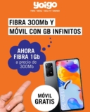 Yoigo: teléfono celular Gratis al contratar un paquete fibra + móvil